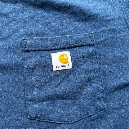 Carhartt Pocket Navy Blue T Shirt Workwear Basic Simple Y2K Great Quality