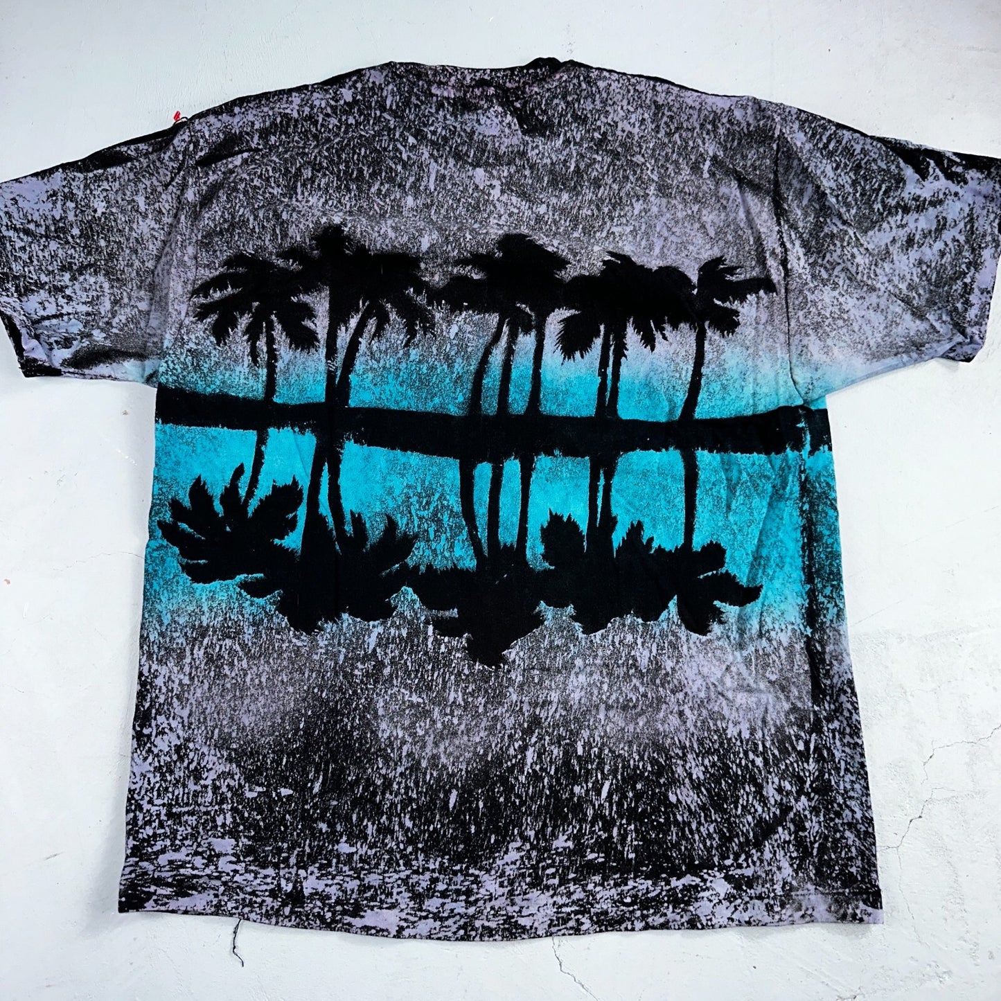 Hawaii AOP Stars 90s VTG T Shirt Hanes Palm Trees Kona Splatter Tye Dye Rare