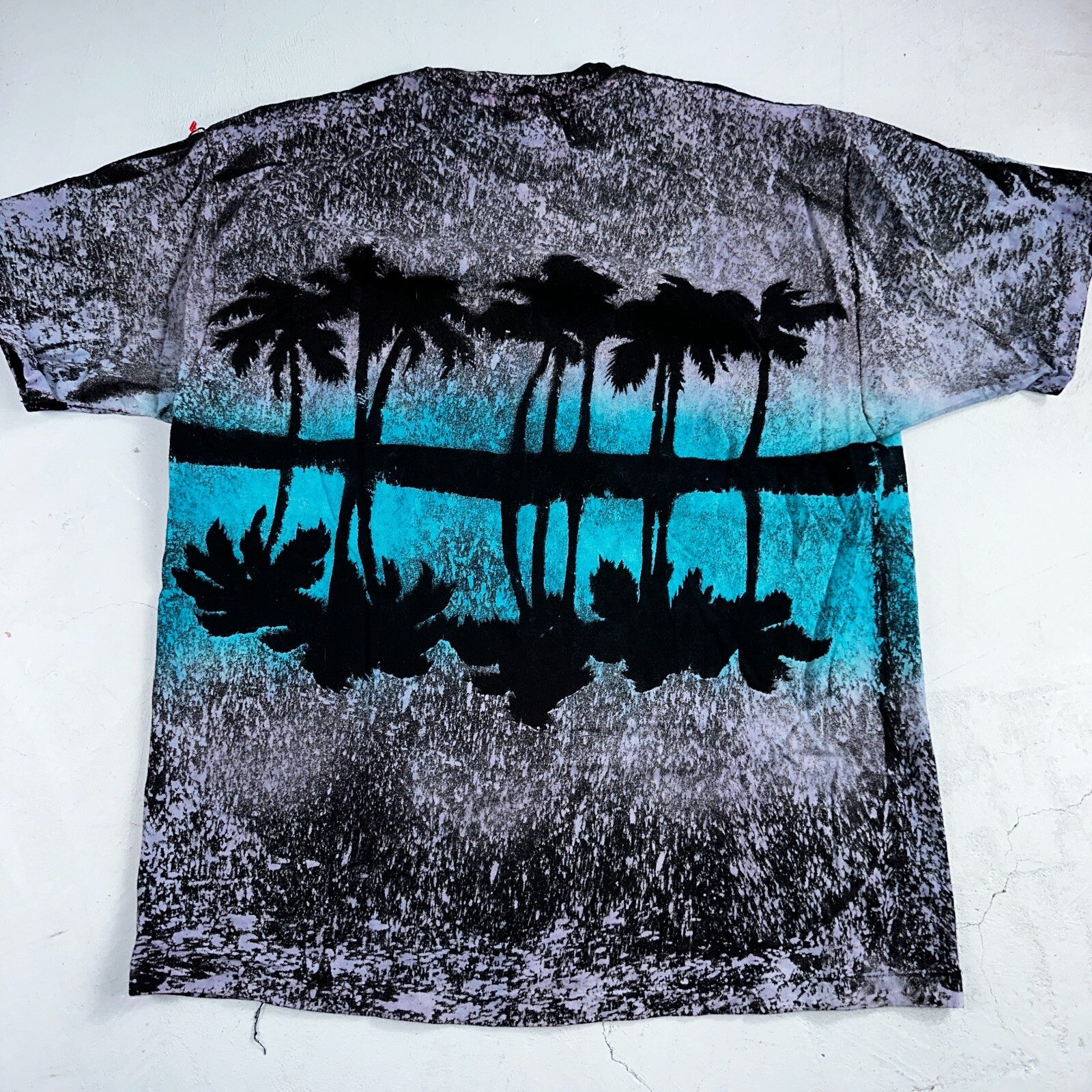 Hawaii AOP Stars 90s VTG T Shirt Hanes Palm Trees Kona Splatter Tye Dye Rare