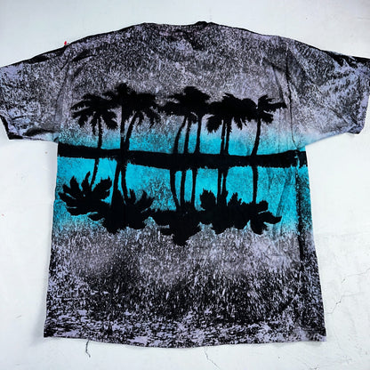 Hawaii AOP Stars 90s VTG T Shirt Hanes Palm Trees Kona Splatter Tye Dye Rare