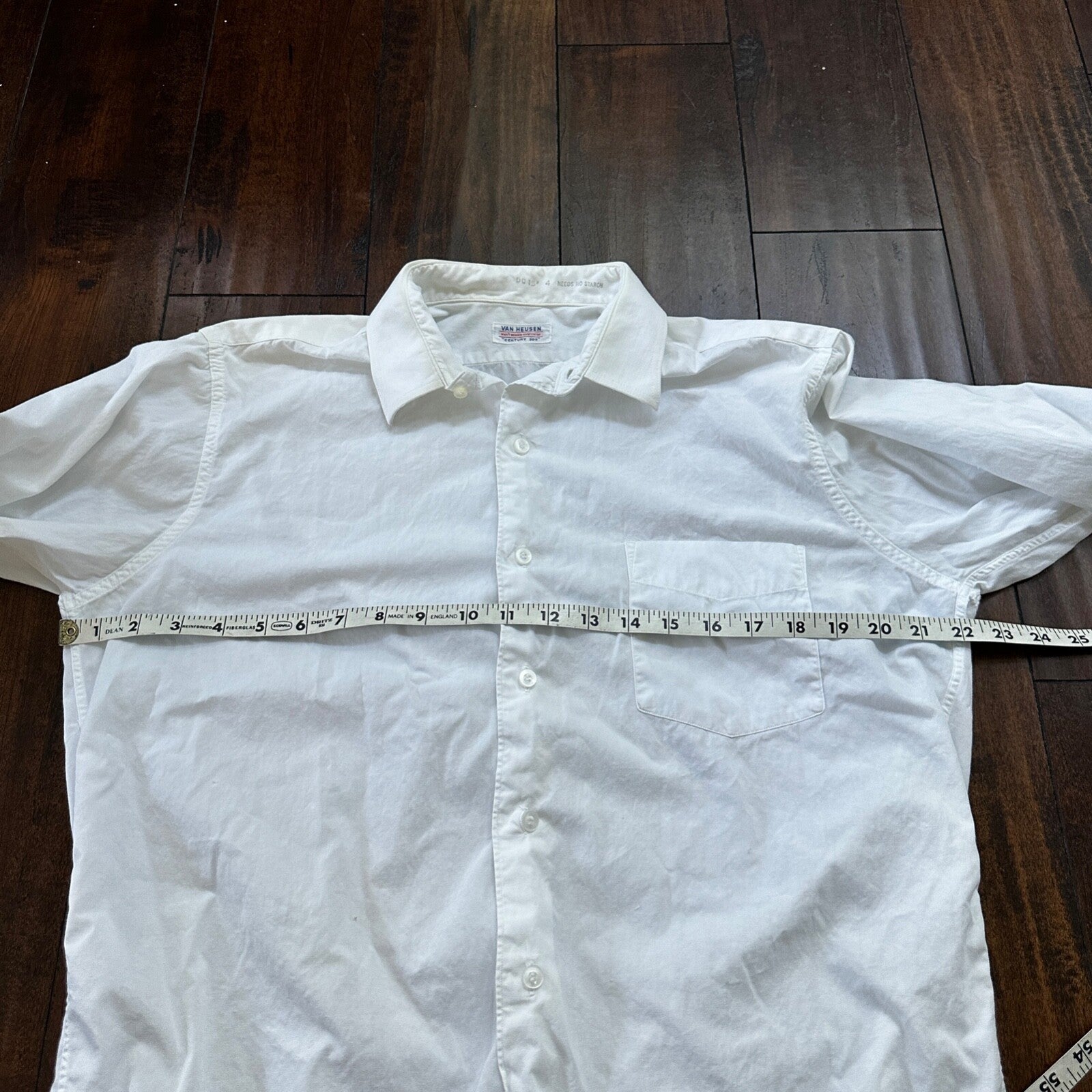 Vintage Van Heusen Century 300 Men's Button Up Dress Shirt Size 15 1960s 60s