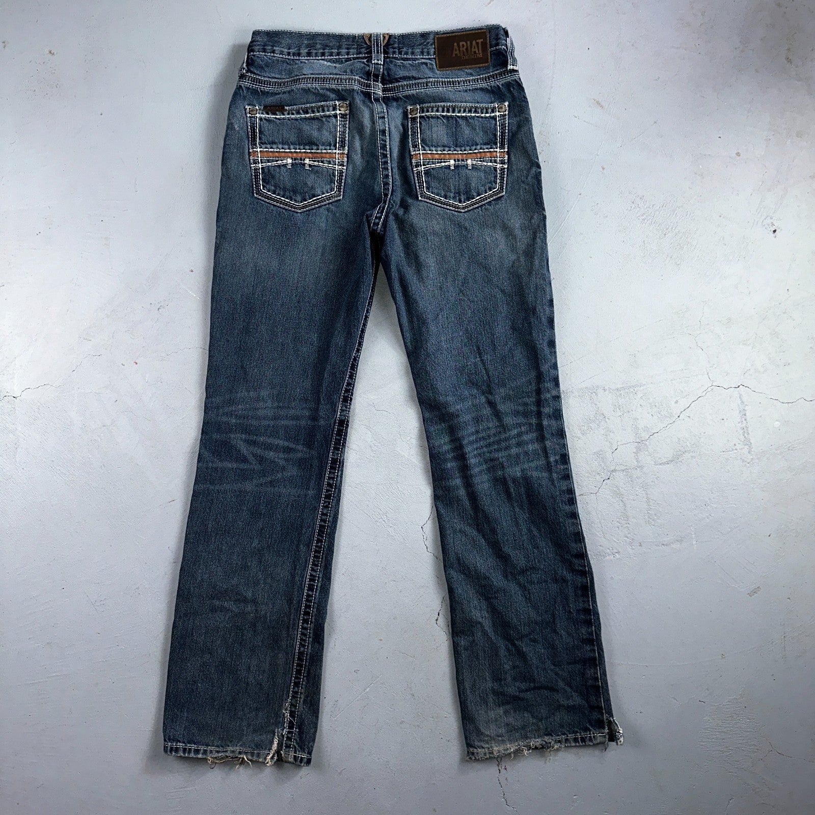 Ariat Jeans Mens 30 X 34 Blue Denim Rebar M4 Relaxed Boot Cut Workwear Country