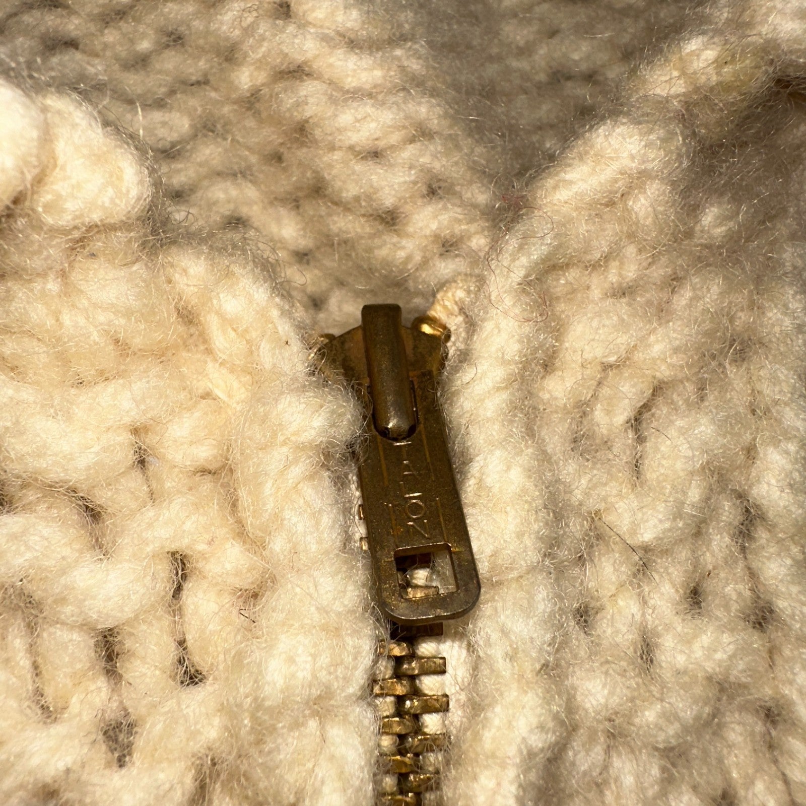 VTG 1950’s Cowichan Wool Full Zip Up Hand Knit Sweater Winter Sled Novelty Talon