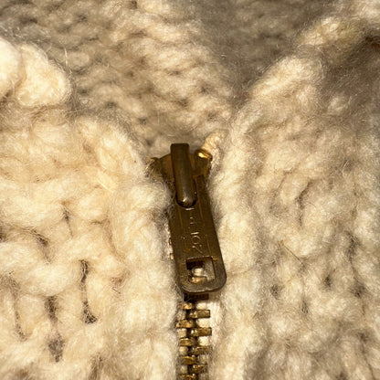 VTG 1950’s Cowichan Wool Full Zip Up Hand Knit Sweater Winter Sled Novelty Talon