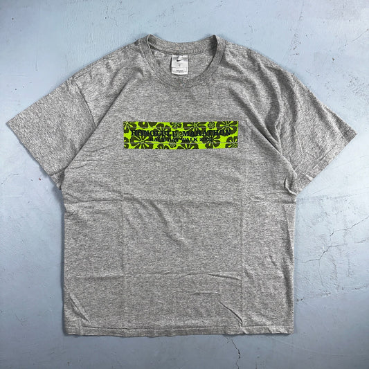 Nike Honolulu 2002 VTG T Shirt Silver Tag Marathon Running Floral Box Logo Y2K