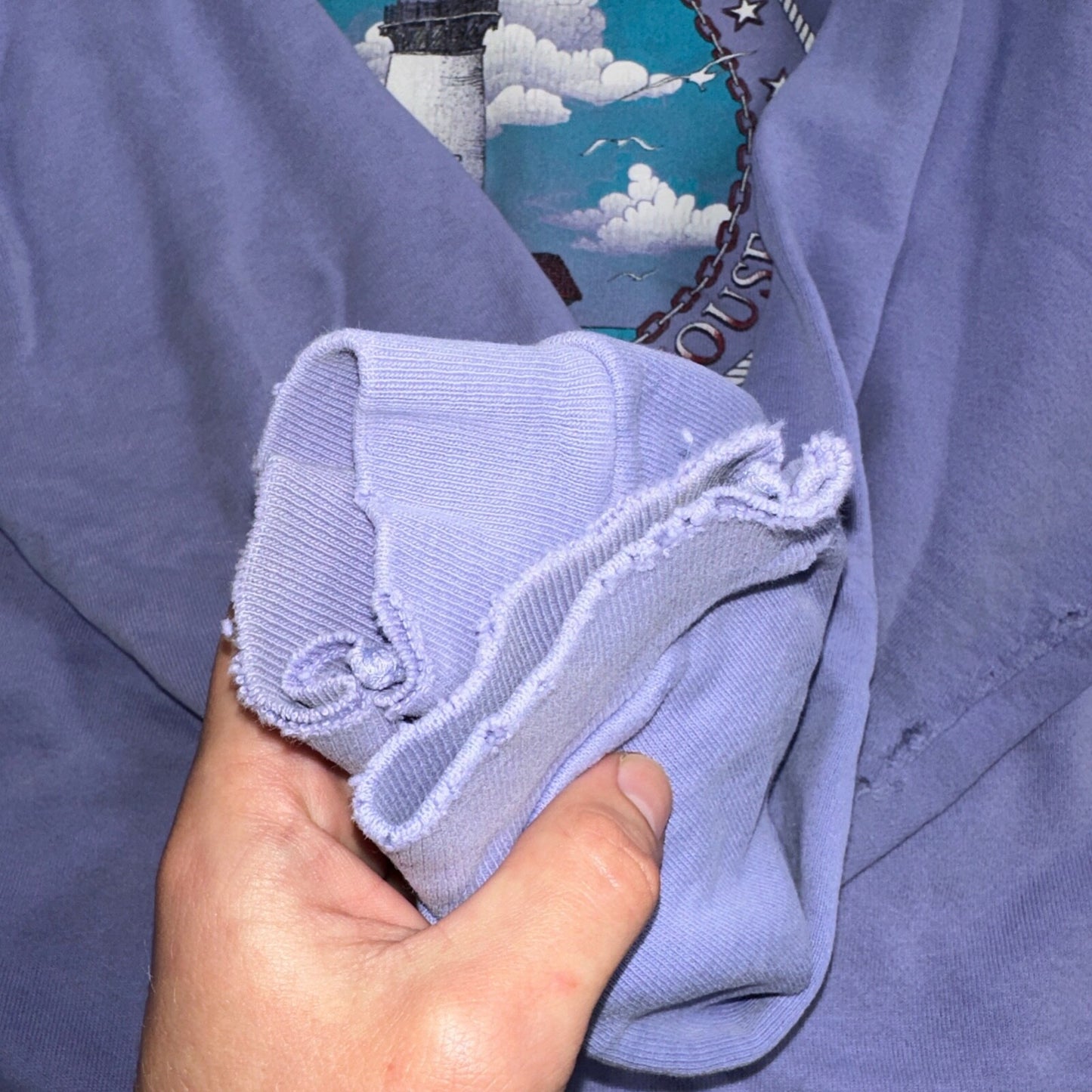 Oregon Newport Art Painting VTG 90s Crewneck Sweatshirt 1990s Purple Lighthouse