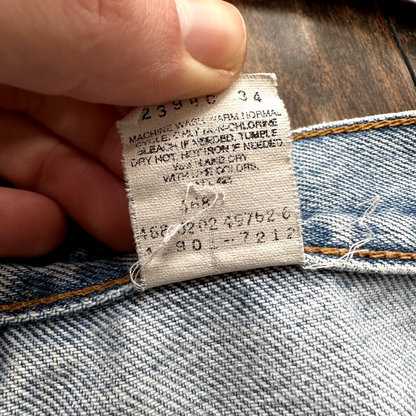 Levis 901 Vintage 90s Straight Leg XX Jeans 34x32 Relaxed Light Wash Act 33x31