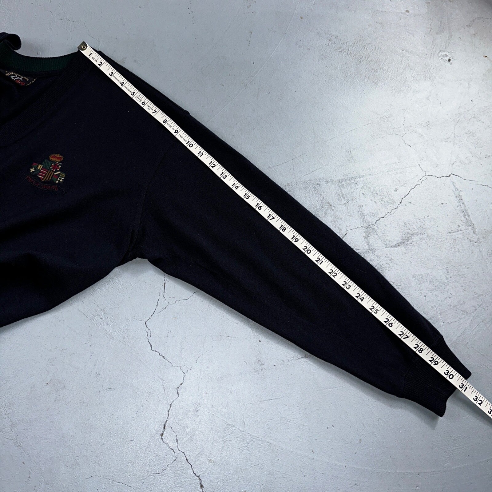 Paul & Shark Yachting Men’s Sweater Navy Patch Pullover Size L Wool V Neck