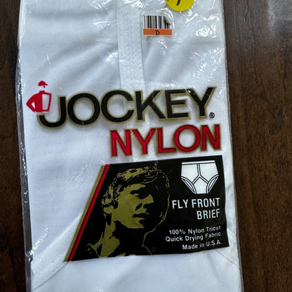 VINTAGE 1986 JOCKEY FRONT FLY MENS BRIEF UNDERWEAR White SIZE 40 NEW DEADSTOCK