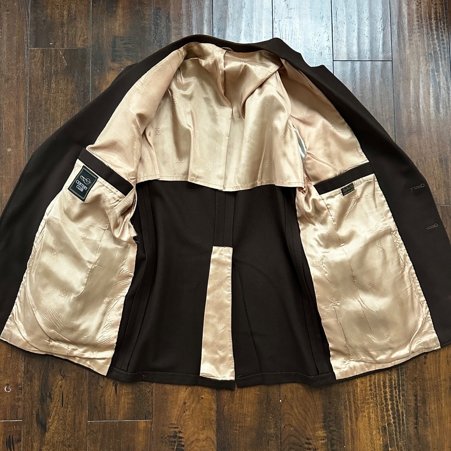 1960s 1970s Brown Sport Jacket VTG Mens Suit 44 36x28 Rockabilly Checkerboard