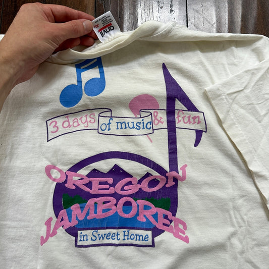 Oregon Jamboree Vintage 1995 T Shirt Music Fun 90s Single Stitch Anvil XL PDX