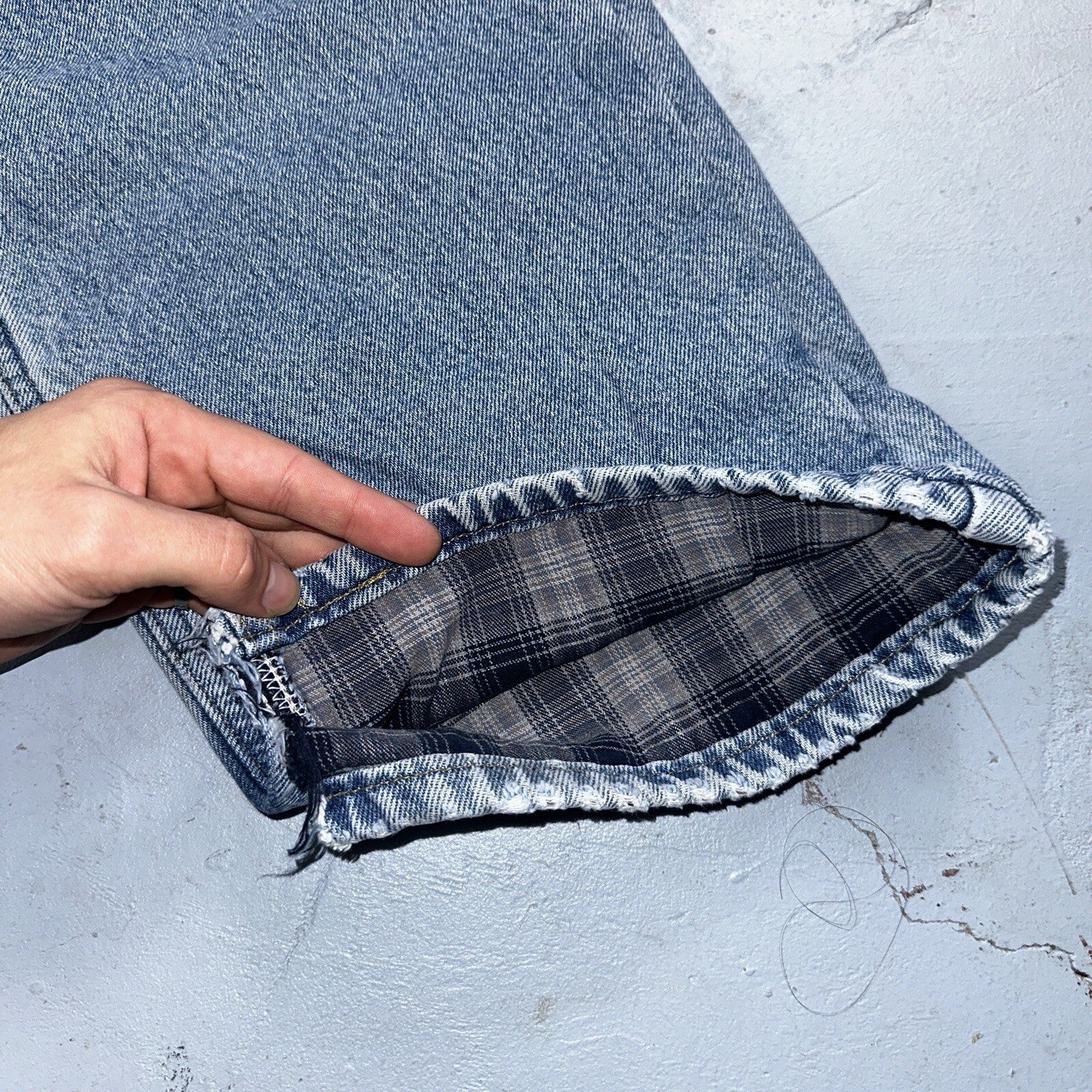 Carhartt Jeans Mens 38x32 Blue Denim Flannel Lined Relaxed Fit Chore Workwear