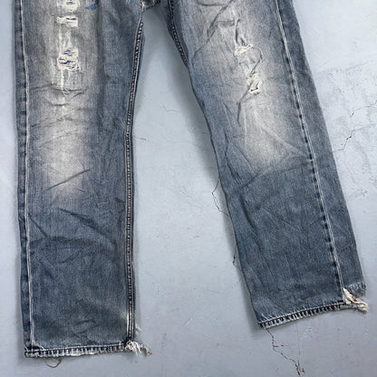 Diesel Larkee Bootcut Stretch Jeans Mens 36x30 Blue Straight 008M2 Whisker Italy