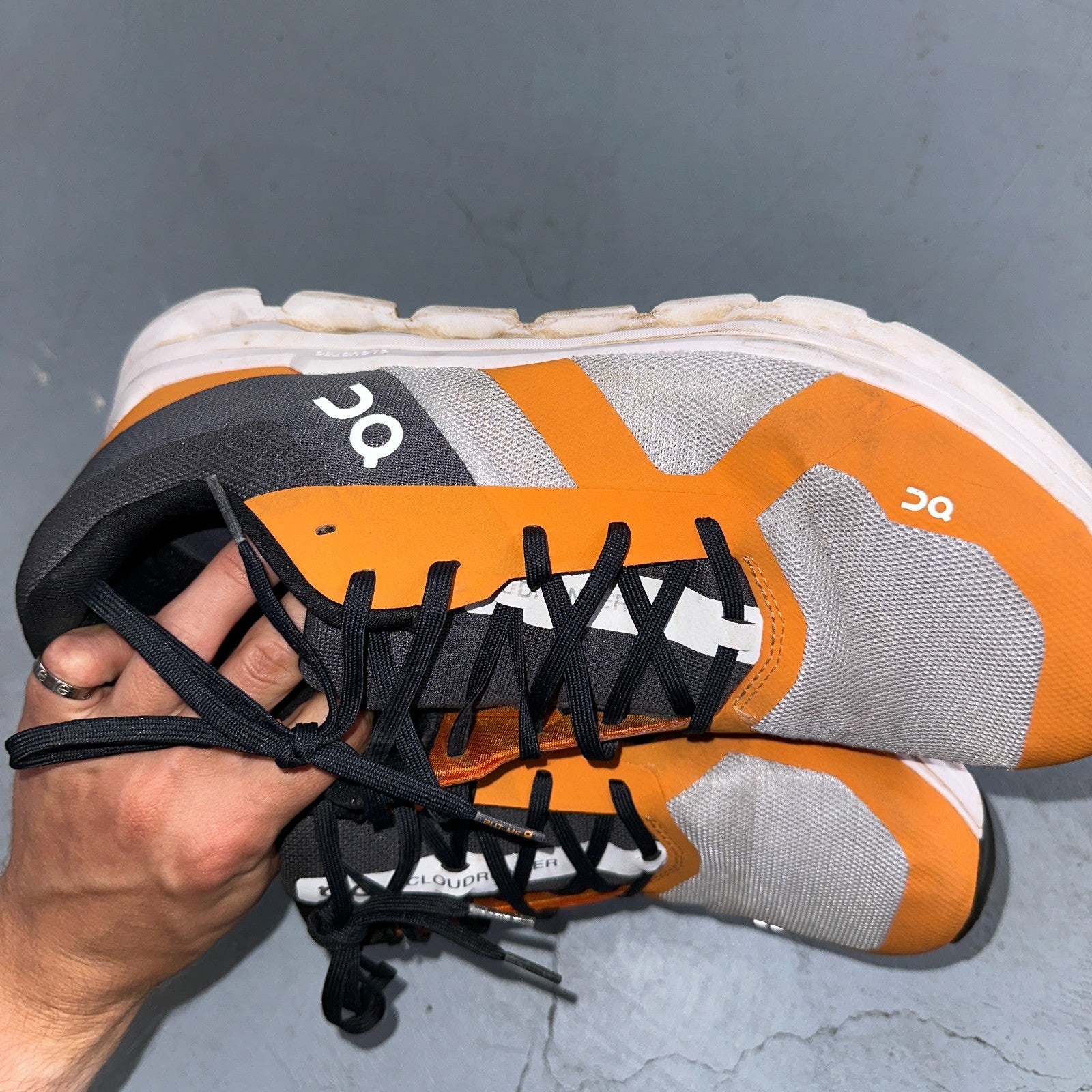 On Cloud Cloud Runner Running Shoes Men’s Sz 12 Orange Gray Athletic Trainers