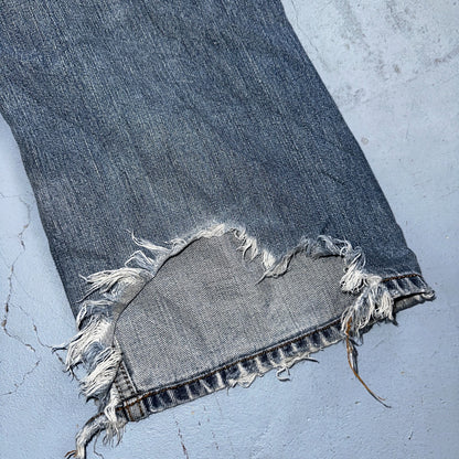 Diesel Larkee Bootcut Stretch Jeans Mens 36x30 Blue Straight 008M2 Whisker Italy