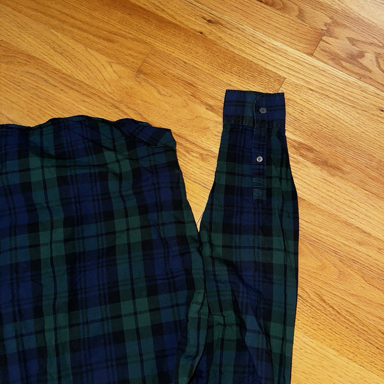 Burberry Men’sGreen Plaid Shirt Size S Button Up Long Sleeve Lightweight Cotton