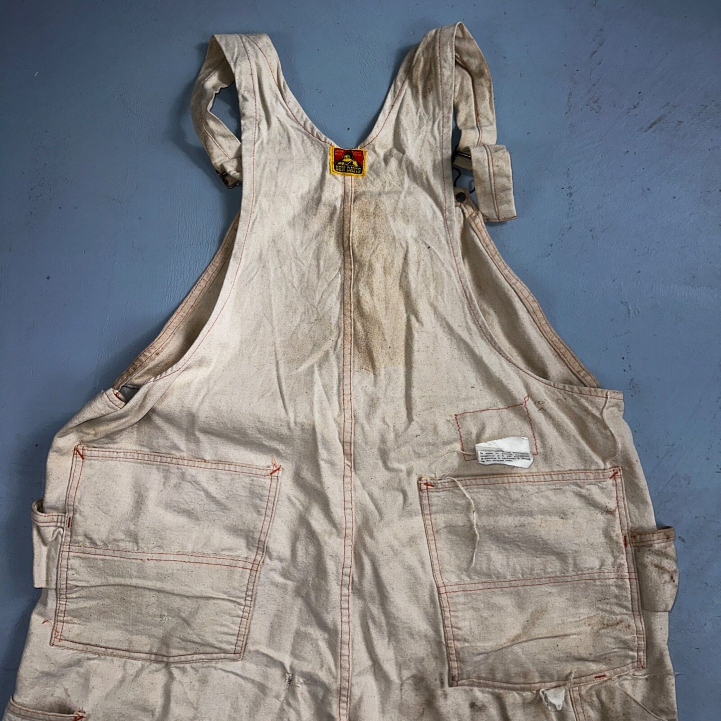 Ben Davis Vintage 60s Yellow Tag Canvas Overalls Pants Union 1960s USA Thrashed