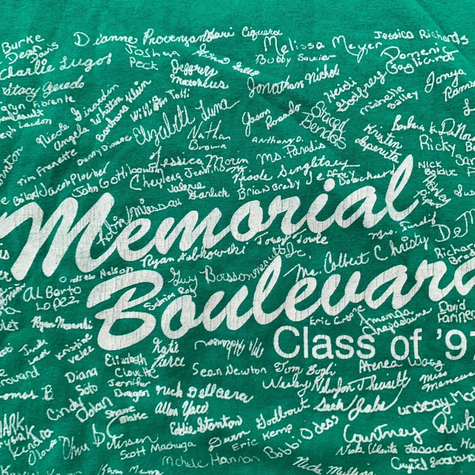 Music Green Cool Memorial Boulevard 1997 Vintage T Shirt 90s Autograph Rare