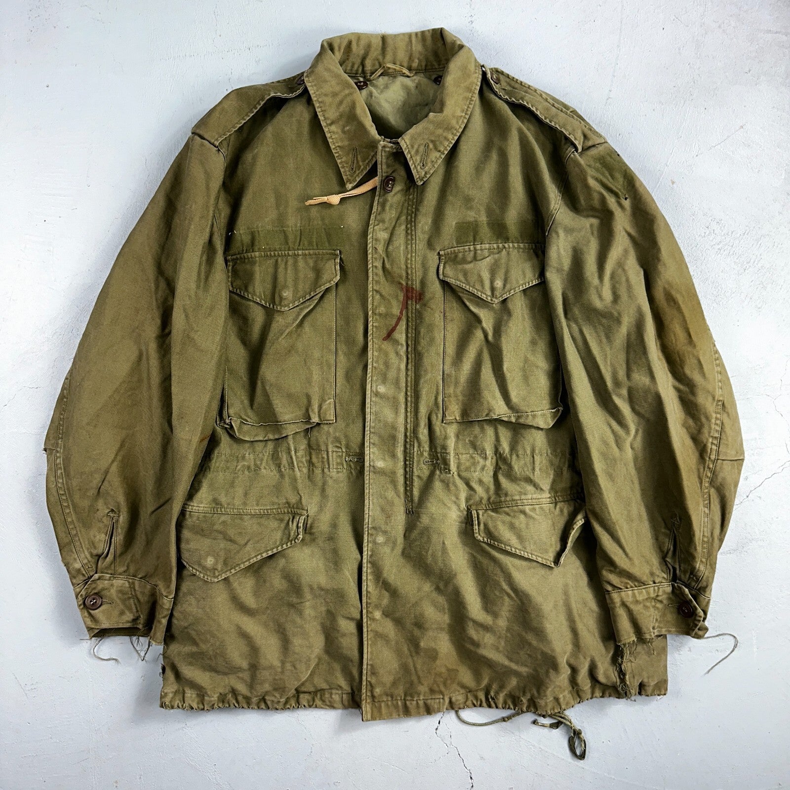 Vintage Military Jacket Green Button Up Vietnam Era 60s 70s M65 M1951 Parka