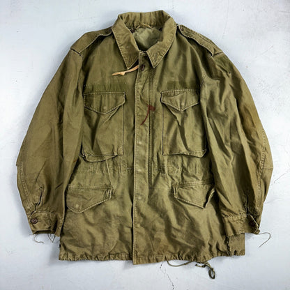 Vintage Military Jacket Green Button Up Vietnam Era 60s 70s M65 M1951 Parka
