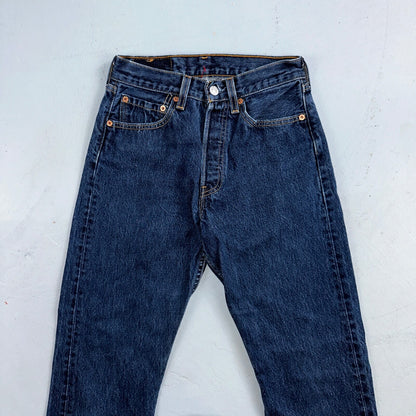 Levis 501 Vintage 90s USA XX Straight Leg Jeans Blue Dark Wash Act 24x29