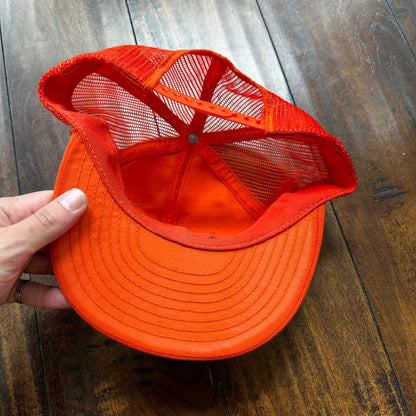 Master Hunter Orange VTG Hat Cap Snapback Oregon ORange Hunting Cool 80s