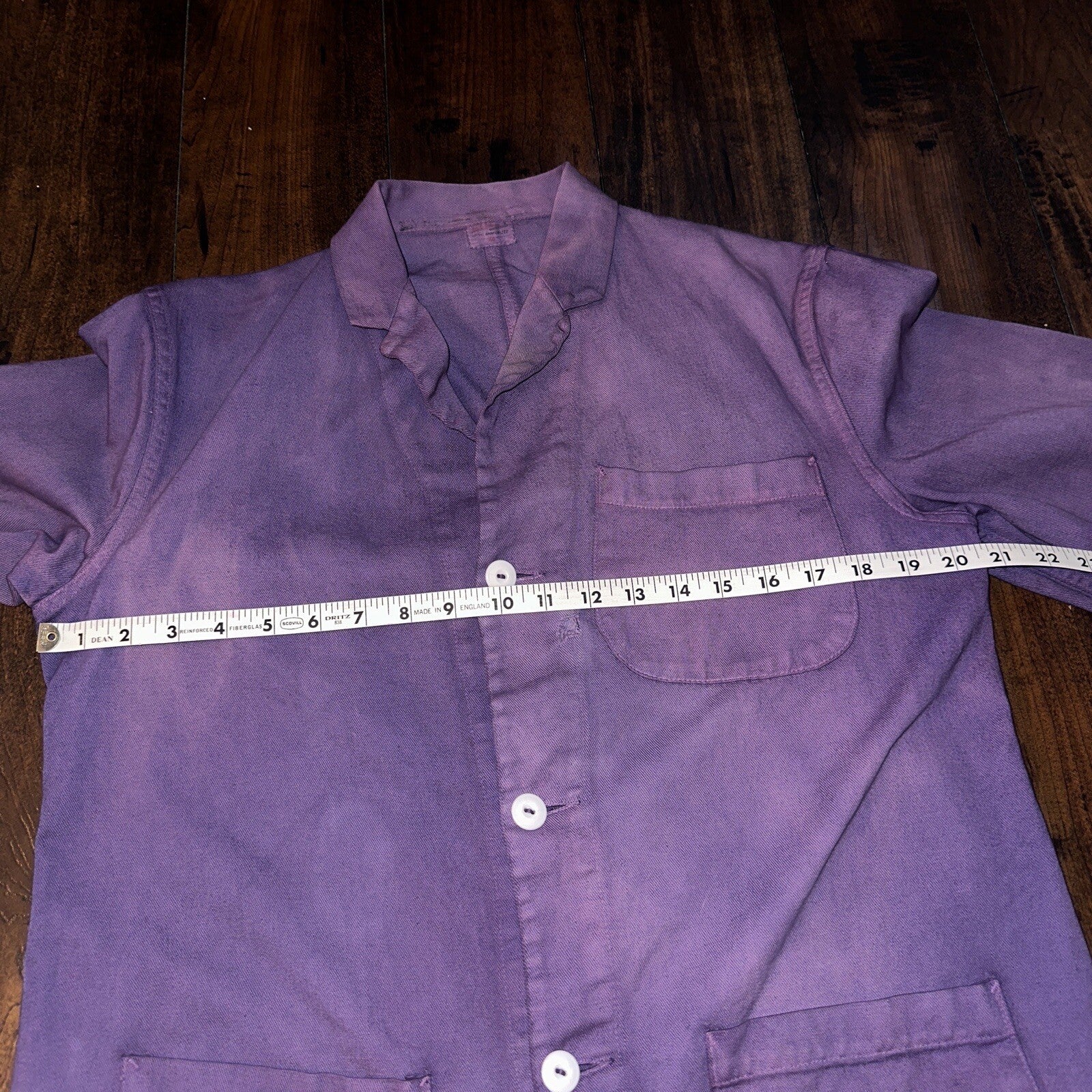 VTG 1940s 50s Overcoat Overdye Purple Jacket Rockabilly Pos WWII Chore Work Coat