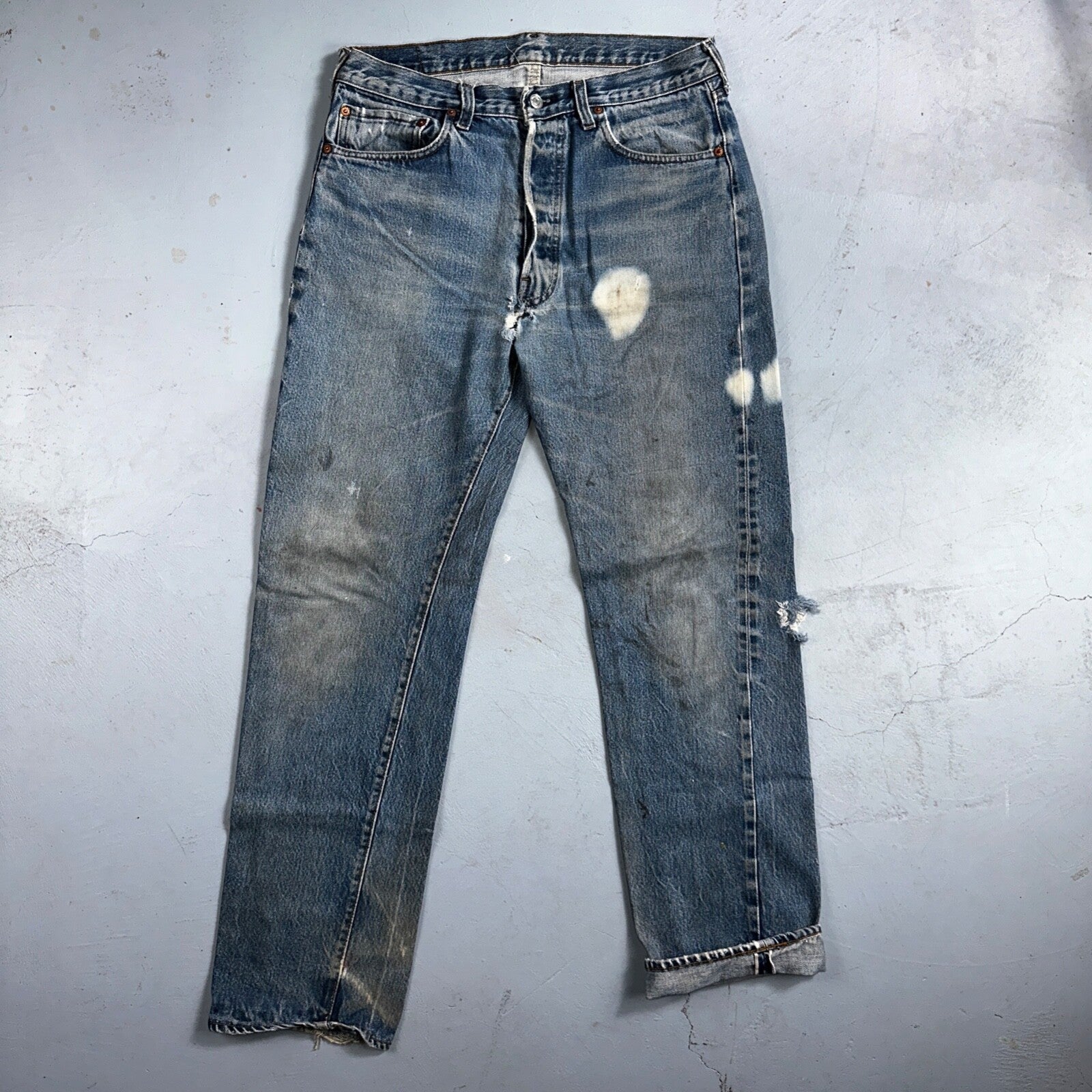 Levis 501 Vintage 80s Redline Selvedge USA XX Jeans Med Wash 35x36 Act 32x32