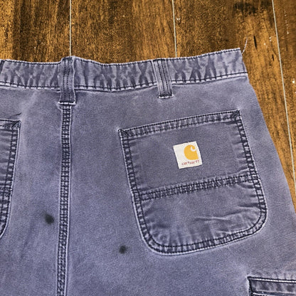 Carhartt Rugged Flex Relaxed Fit Canvas Work Pant Mens 38x36 Navy 102291-412 VTG