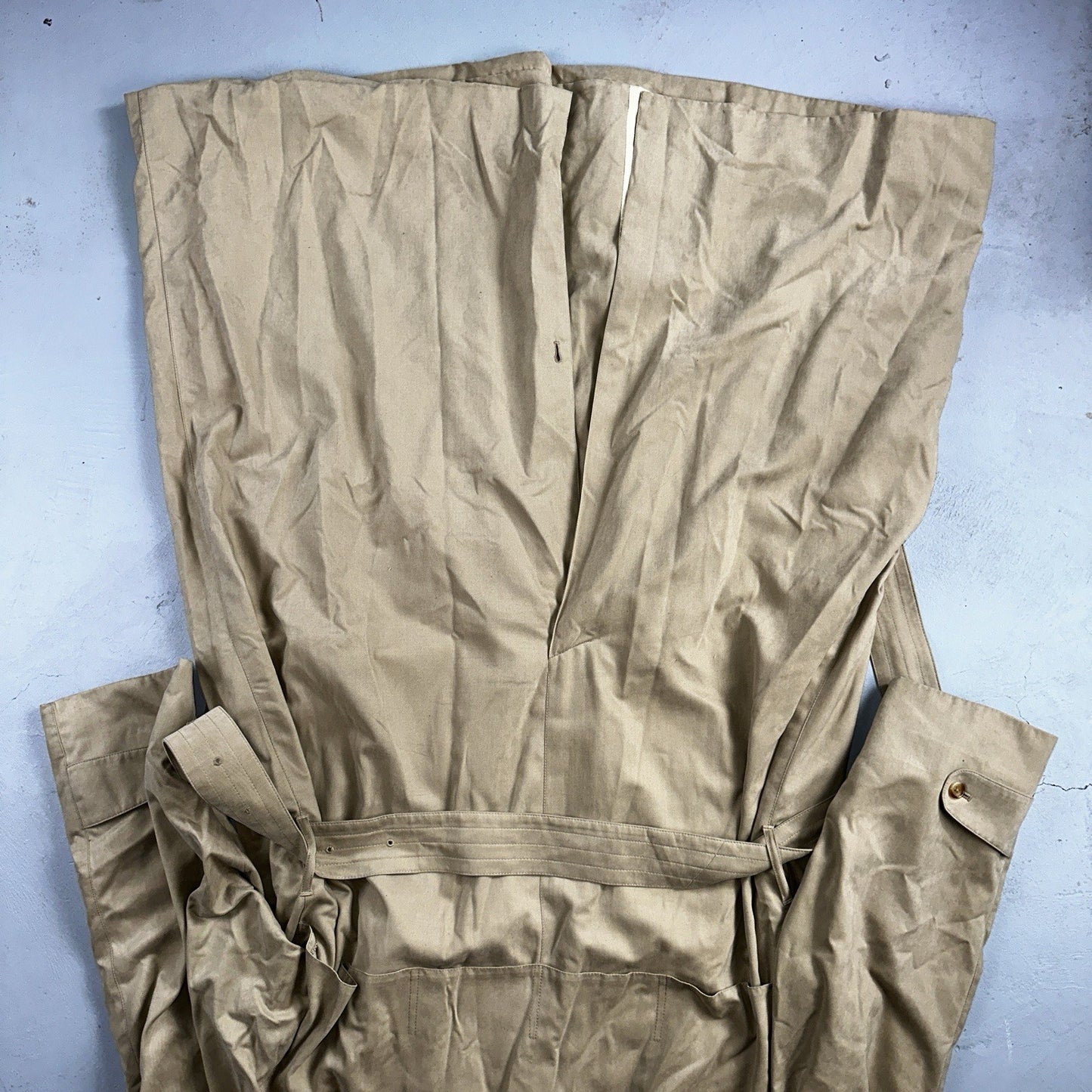 AQUASCUTUM Men's Long Button Up Beige Trench Coat UK 42 Pre-Loved Classic Belted