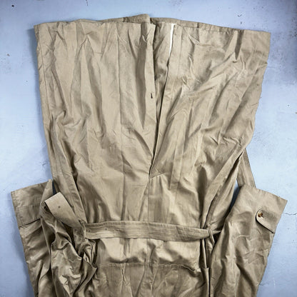 AQUASCUTUM Men's Long Button Up Beige Trench Coat UK 42 Pre-Loved Classic Belted