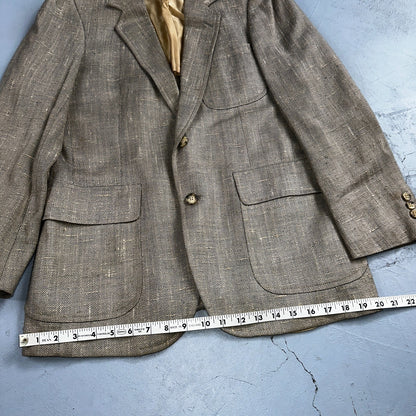 Vintage Blazer Bill Blass Mens 38 2 Button Wool Tweed Sport Suit Coat Gray 70s