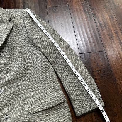 Vintage 1960s Robert Hall Smoke Grey Tweed Shaggy Flecked Blazer Jacket 60s