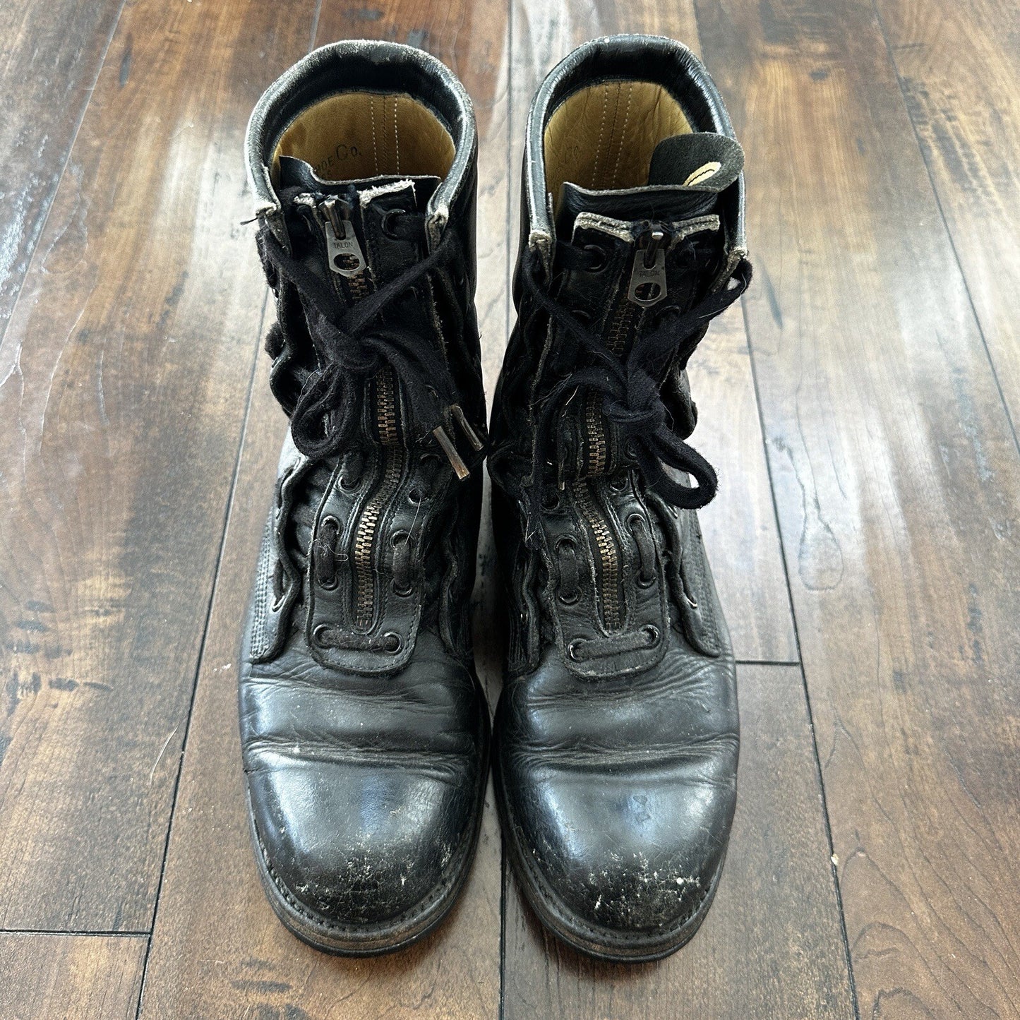 Vtg 1950s Chippewa Alert Zip Boots 8.5 Black Air Force Pilot SAC 50s Combat WWII