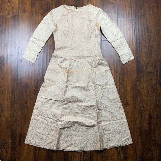 VTG USA Rockabilly Womens Dress Pattern Cream 60s 70s Top Bottom Sanforized