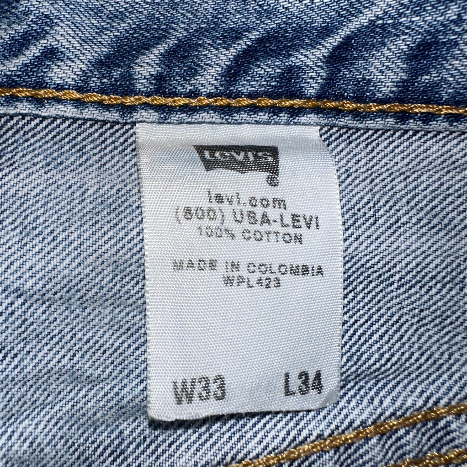 Levis 501 Vintage Y2K 90s XX Straight Leg Jeans Blue Light Wash 33x34 Act 33x30