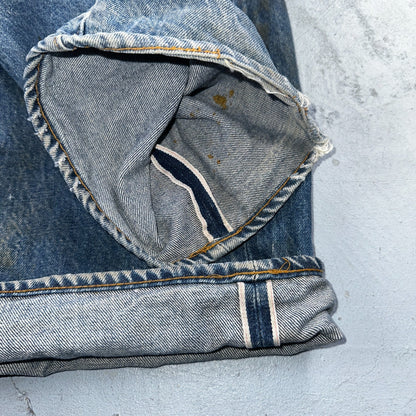 Levis 501 Vintage 80s Redline Selvedge USA XX Jeans Med Wash 48x30 Act 43x27