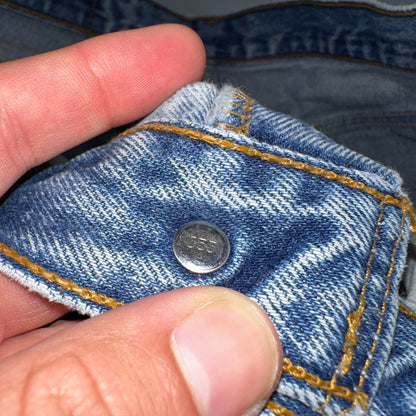 Levis 501 Vintage 90s USA XX Straight Leg Jeans Blue Light Wash 35x34 Act 32x30