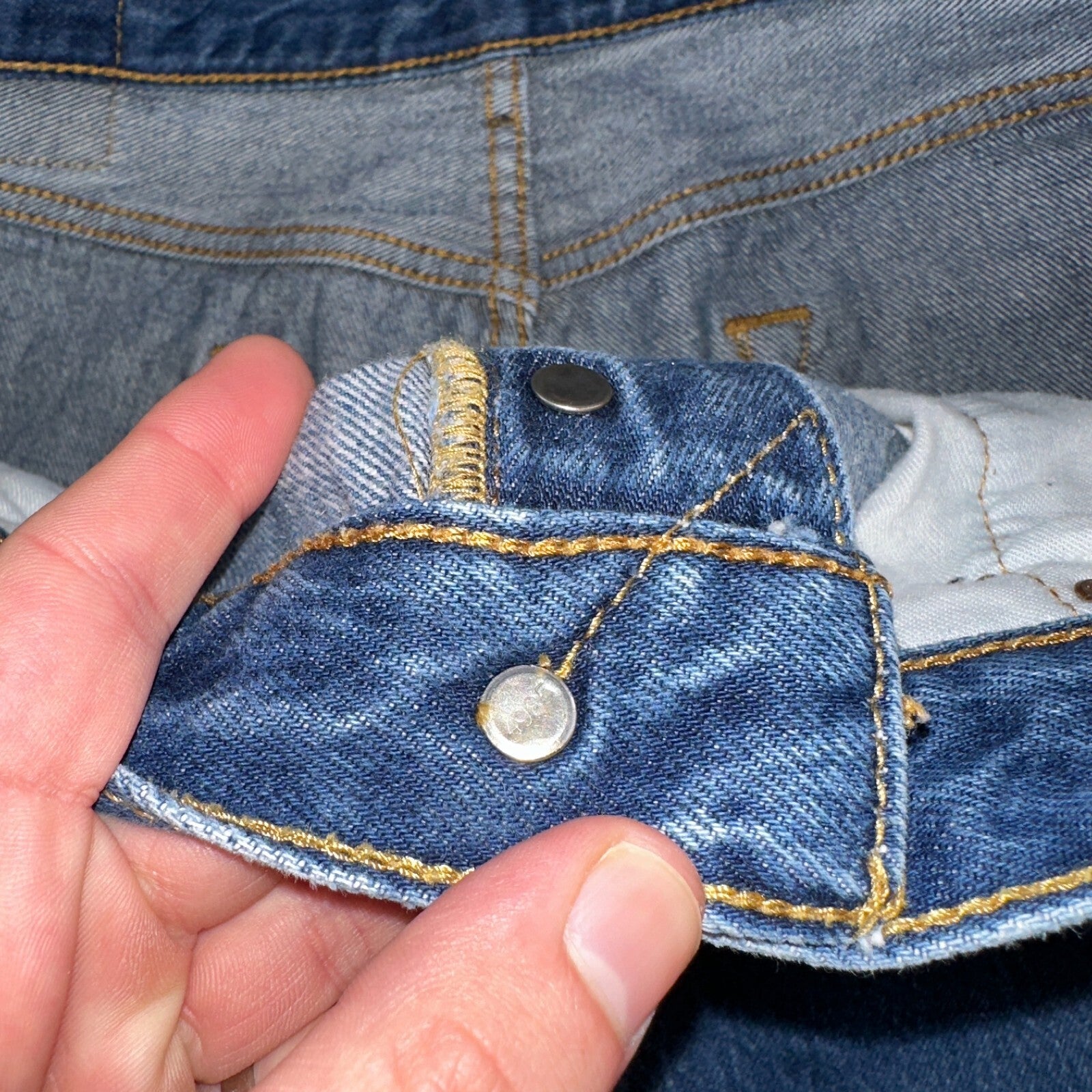 Levis 501 Y2K XX Straight Leg Jeans Blue VTG Med Wash 36x38 Act 33x33