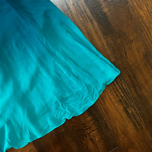 Dana Buchman Gradient Blue 100% Silk Sheath Dress Sleeveless Lined Women’s 4