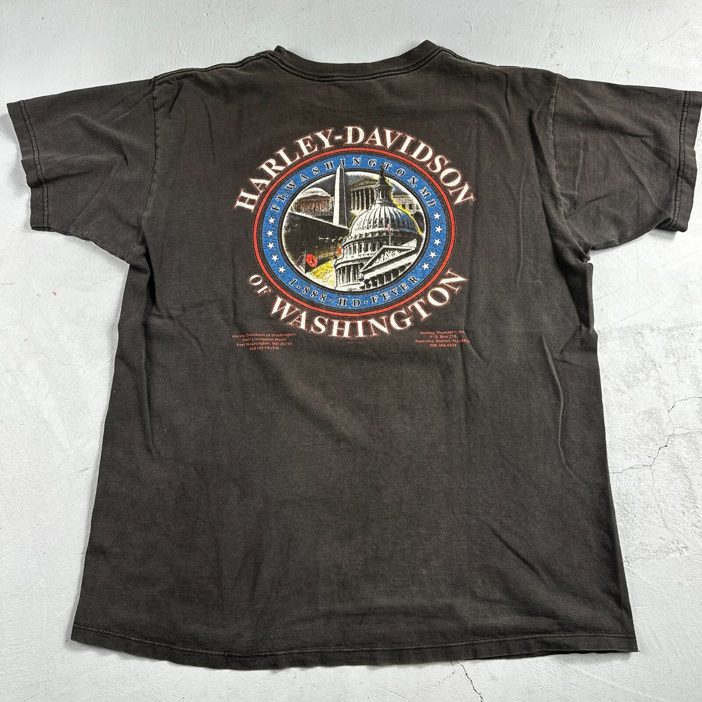Harley Davidson Washington DC VTG T Shirt Motorcycle Bike Graphic Y2K Ride 3D
