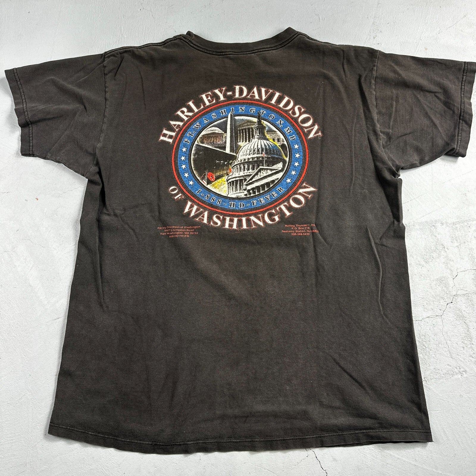 Harley Davidson Washington DC VTG T Shirt Motorcycle Bike Graphic Y2K Ride 3D