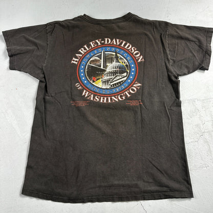 Harley Davidson Washington DC VTG T Shirt Motorcycle Bike Graphic Y2K Ride 3D