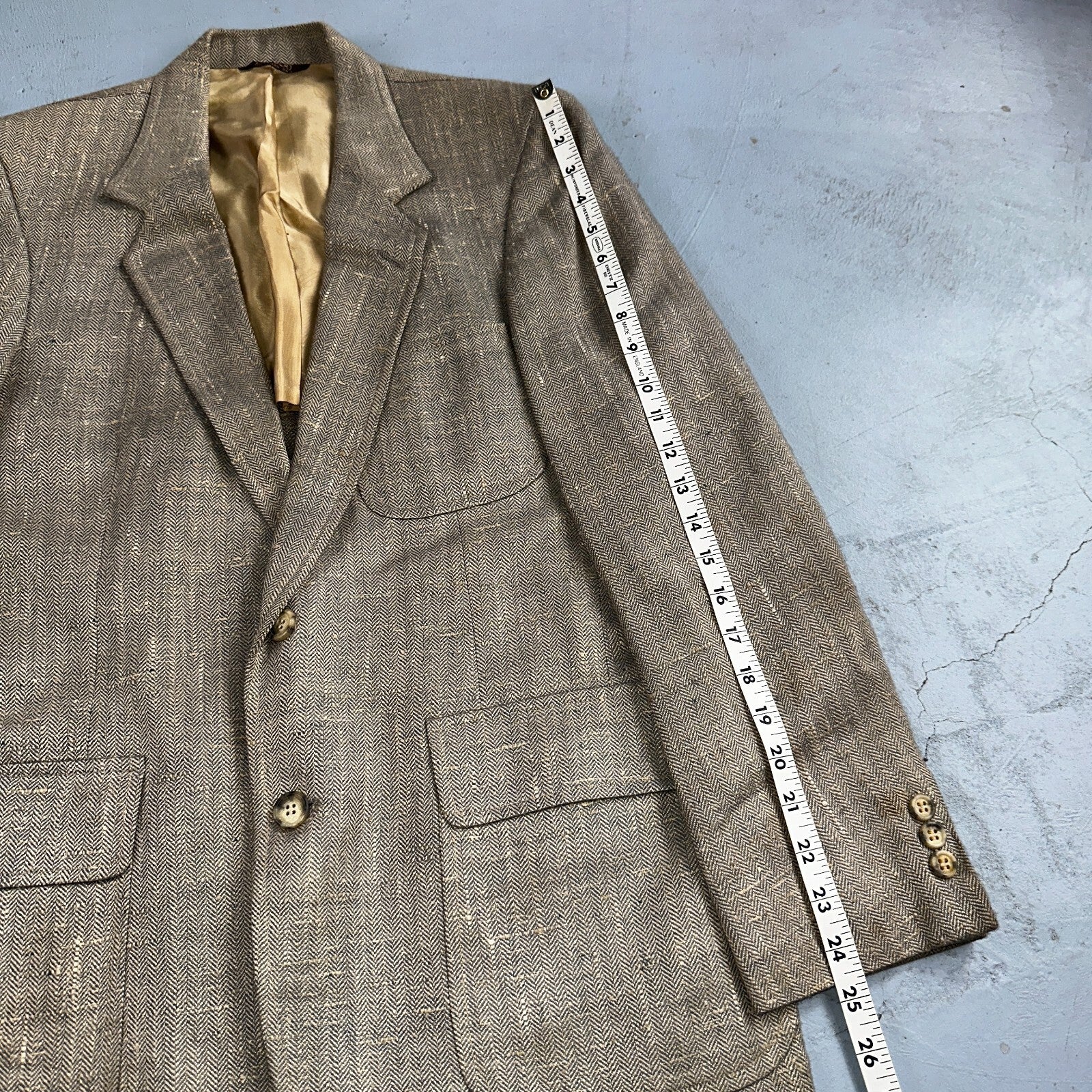 Vintage Blazer Bill Blass Mens 38 2 Button Wool Tweed Sport Suit Coat Gray 70s