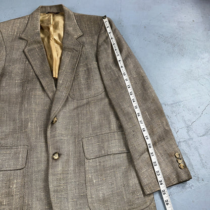 Vintage Blazer Bill Blass Mens 38 2 Button Wool Tweed Sport Suit Coat Gray 70s