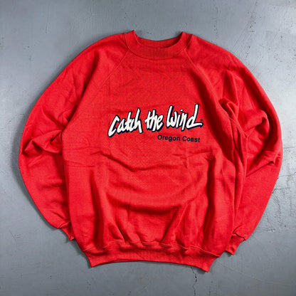 Hanes VTG Catch The Wind Crew Neck Sweatshirt Central Oregon 80s Pink XL