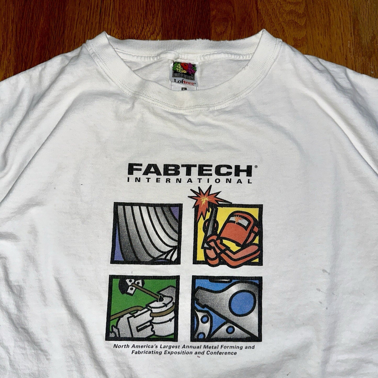 Fabtech Fab Tech International Metal Work Vintage T Shirt Y2K Cool Graphic Iron