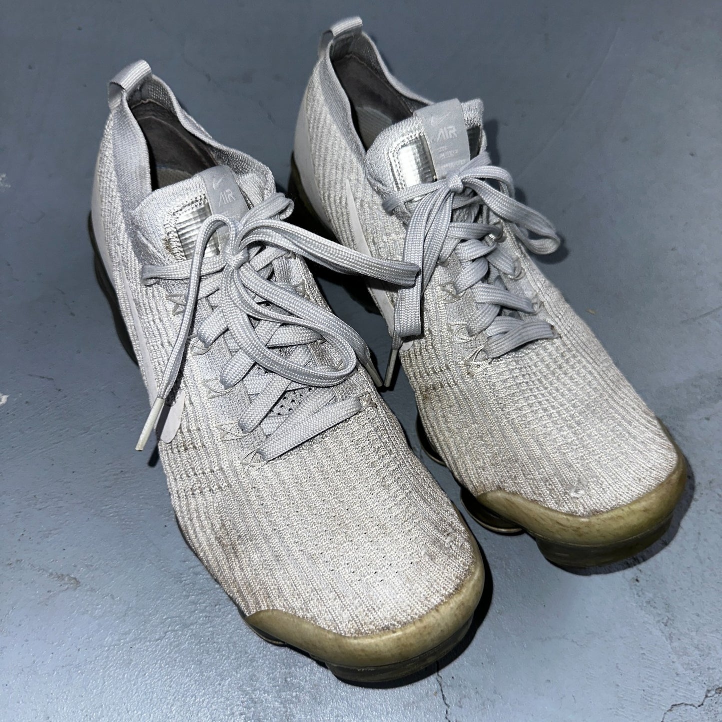 Nike Air VaporMax Flyknit 3 Pure Platinum - Mens Sz 9 - Running White Shoes