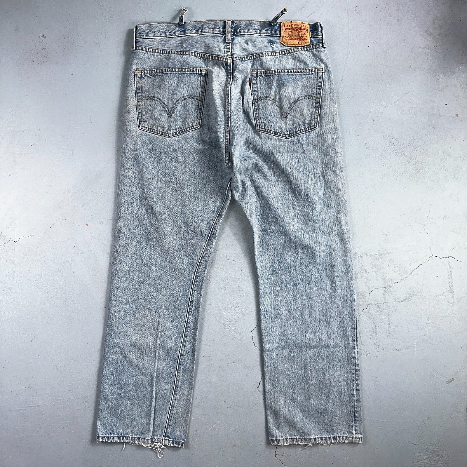 Levis 501 Vintage Y2K XX Straight Leg Jeans 90s Blue Light Wash 38x32 Act 37x30