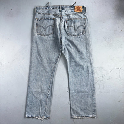 Levis 501 Vintage Y2K XX Straight Leg Jeans 90s Blue Light Wash 38x32 Act 37x30
